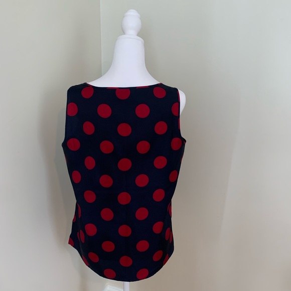 TALBOTS shell size 10 navy and red polka dot - Picture 2 of 5